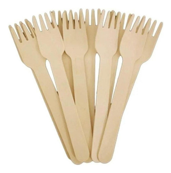 300 Garfinhos Descartáveis De Madeira Biodegradável 14 Cm 0