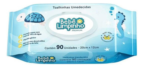 Kit 12 Pacotes Lenços Toalhas Umedecidas Bebê Limpinho 90un 1