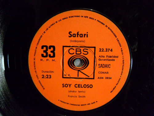 Safari Soy Celoso + Estoy Hecho Un Demonio Vinilo Simple 1