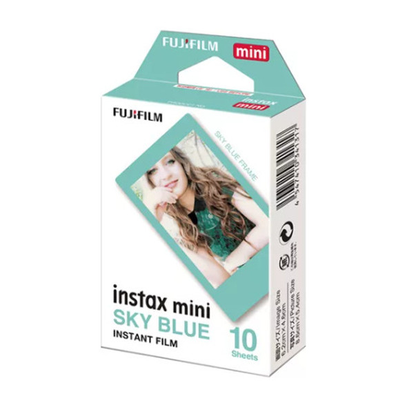 Filme Instax Mini Sky Blue Borda Azul Com 10 Fotos Fujifilm 1