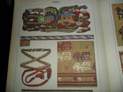 Antigua Lamina 1939 Tejidos Indigenas Precolombinos Lana 1