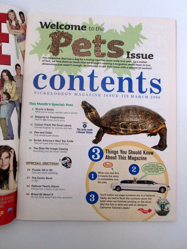 Revista Nickelodeon Usa Ingles Bob Esponja Anteojos 3d Boedo 1