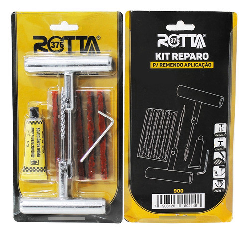 Kit Emergência Remendo Pneus Sem Camara 7 Peças Rotta 376 1