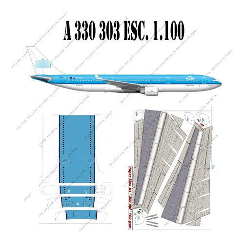 Airbus A 330 303  Klm Esc. 1.100 Papercraft 0