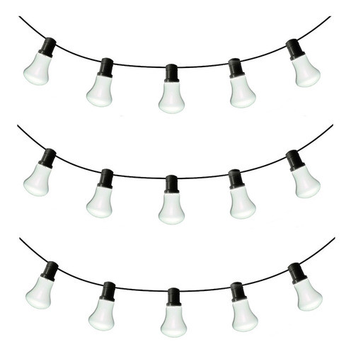 Guirnalda Luces Tira 5 Mt Con Lamparas 25w Opal Tipo Hongo 0