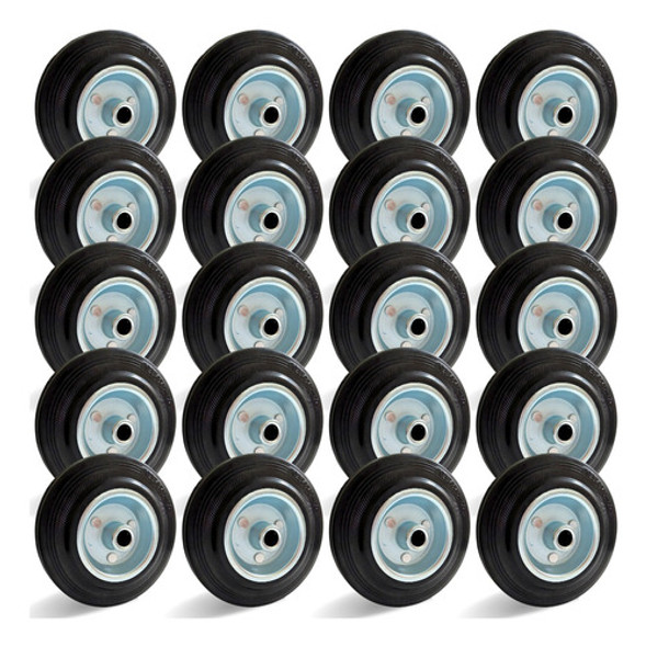 20 Rodas Borracha Maciça 125mm Rolamento Rolete Beltools 0