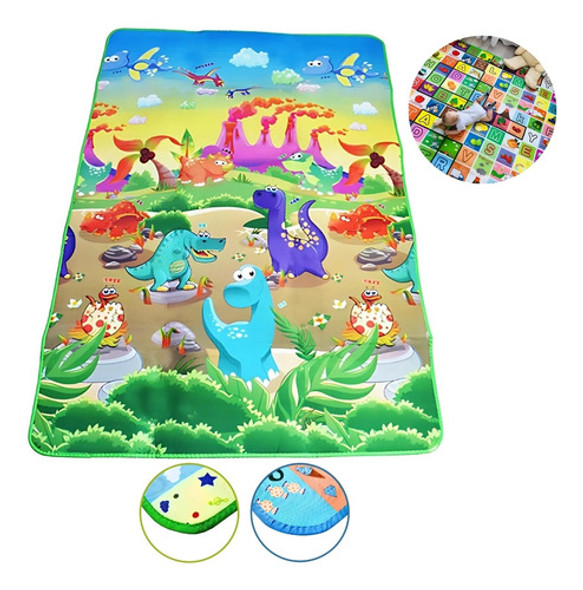Tapete Educativo Infantil Bebê Dobrável Dupla Face 1,80x1,20 0
