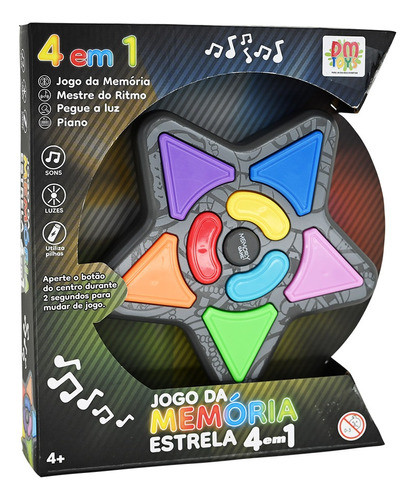 Jogo Da Memória Estrela 4 Em 1 - Dm Toys 1