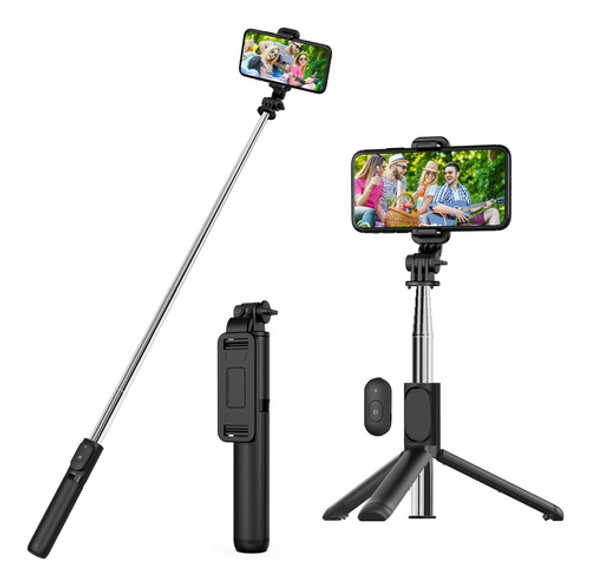 Trípode Selfie Stick, Bluetooth Selfie Stick Extensible Con 0