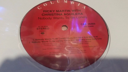 Ricky Martin C Aguilera Nobody Wants To Be Lonely Vinilo Max 0