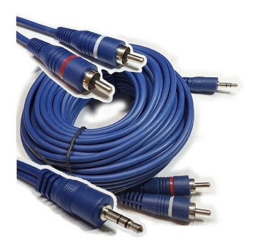 Cable Rca A Miniplug 3.5 4 Metros Artekit Línea Blue 0
