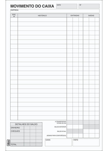 Talão Movimento De Caixa Grande - 100 Folhas 0
