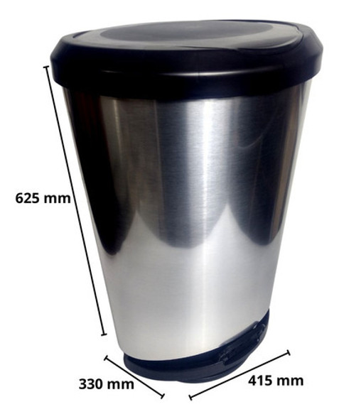 Lixeira Cesto Com Pedal E Borda Label Escritório 45 Lts 1uni 1