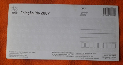 Postal De Los Juegos Panamericanos De Rio De Janeiro 2007 1