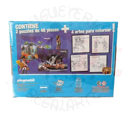 Rompecabezas Puzzle Playmobil Isla Pirata 2 X 48 Piezas 1