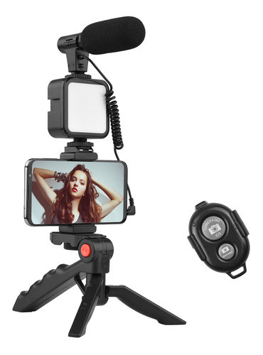 Andoer Phone Vlog Kit De Vídeo Com Suporte De Telefone Tripé 0
