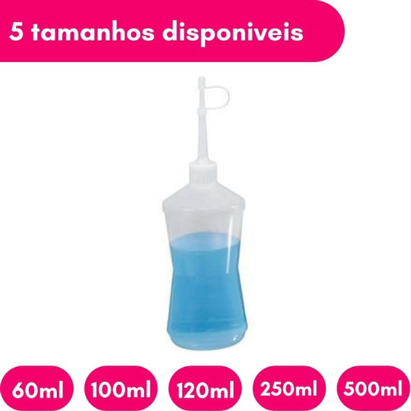 Kit Com 25 Almotolias Transparente Bico Reto Frasco 100ml 1