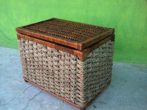 Baul En Mimbre Y Cardo Resistente Muy Util Por Encargue 0