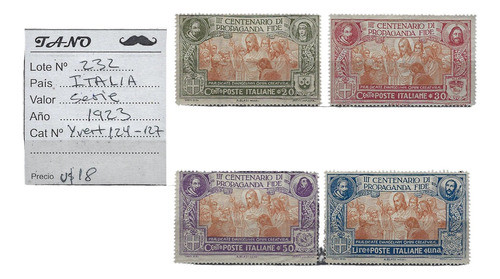 Lote232 Italia Serie Completa Año 1923 Yvert# 124-127 Nuevas 0