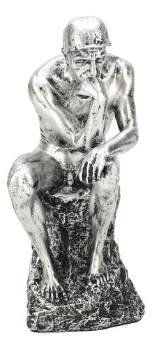 Estatueta De Escultura De Mesa Thinking Man Em Resina De 9,8 0