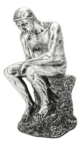 Estatueta De Escultura De Mesa Thinking Man Em Resina De 9,8 1