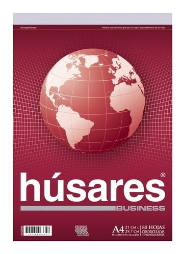 Block Húsares A4 Business 80 Hojas Cuadriculado (x4 Unid.) 0