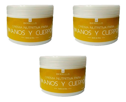 3 Crema De Oliva Para Manos Y Cuerpo - Biobellus 250g 0
