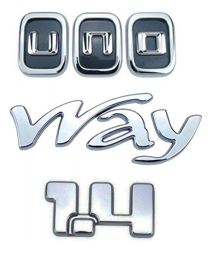 Kit Emblemas Uno Fundo Preto Way 1.4 0