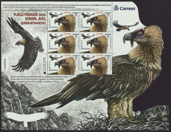 2019 Europa- Aves Rapaces- España (hoja Bloque) Mint 0