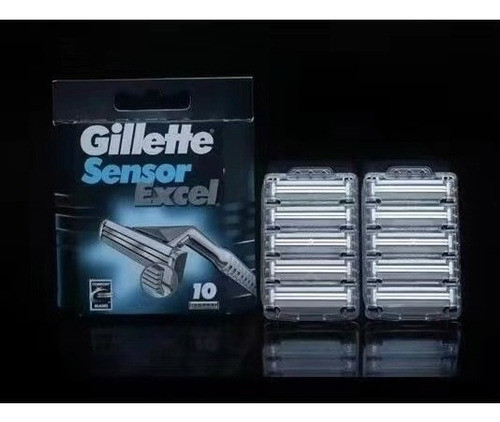Lâminas Para Barbear Gillette Sensor Excel - Pacote De 10 1