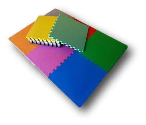 Kit 8 Tapetes Tatames Coloridos Eva 50 X 50 X 2cm Com Borda 0