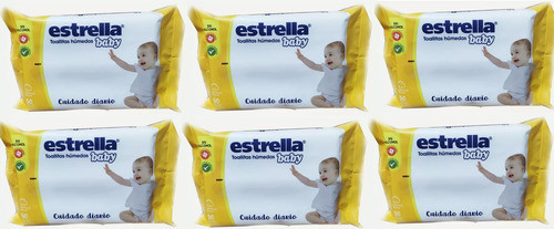 6 Estrella Toallas Húmedas Baby Cuidado Diário 50 Unid. C/u 0