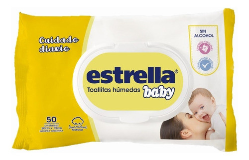 6 Estrella Toallas Húmedas Baby Cuidado Diário 50 Unid. C/u 1
