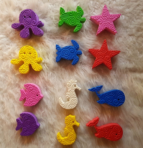 Animalitos Para El Baño 12 Piezas Diseños Acuáticos Alga 1