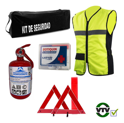 Kit Reglamentario Para Auto Vtv Baliza Matafuego Botiquin 1