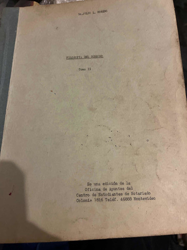 Filosofía Del Derecho Julio Moreno Tomó 2. Centro Est Nota 0