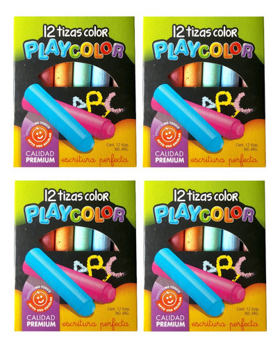 48 Tizas De Colores Escolares Playcolor 0