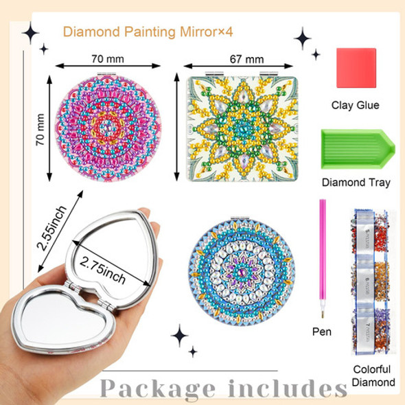 Kit De Pintura Por Diamentes 4 Espejos De Bolsillo - 04 1