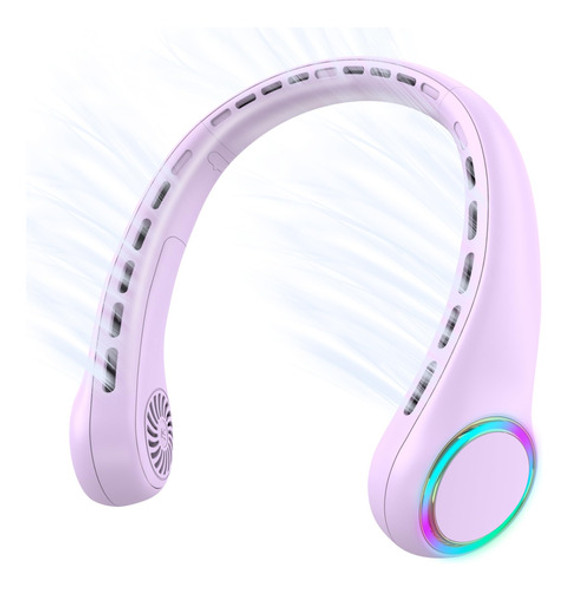 Ventilador De Cuello De 4000mah, 3 Vel. Ajustables Purpura 0
