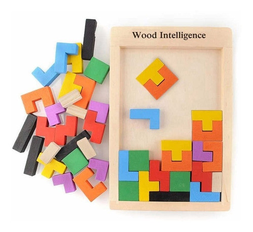 Tetris De Madera Juego Didactico Rompecabezas 40 Piezas 1