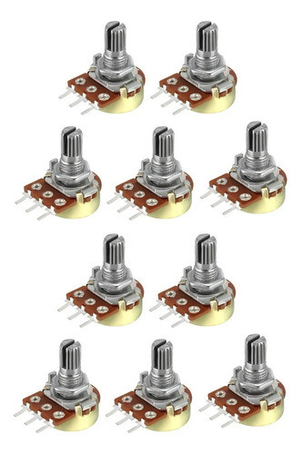 10 X Potenciómetro Lineal 1k Ohms Pote B1k 15mm 0