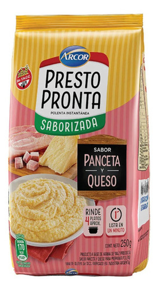 Polenta Presto Pronta Sabor Panceta Y Queso Sin Tacc 250gr 0 Polenta Presto Pronta Sabor Panceta Y Queso Sin Tacc 250gr 0