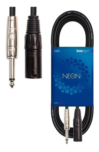 Cable Xlr Macho Plug 1,5m Largo 6mm Kwc 115 Neon 0