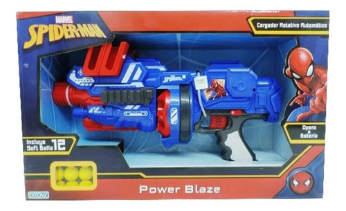 Pistola Spiderman Power Blaze Con Pelotas Original Ditoys 0