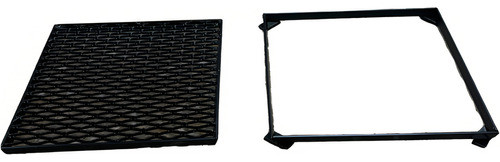 Rejilla Conica Malla Hierro Desplegado 40x40cm Con Marco 1