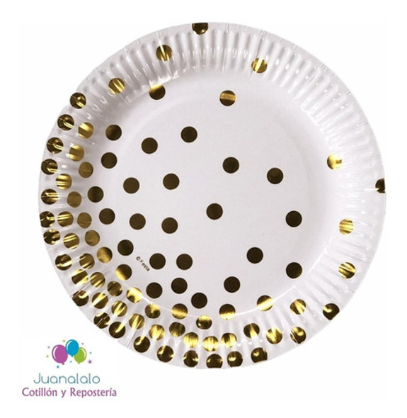 Platos Lunares Dorados  Polipapel 17 Cm X 6 U. Cotillon 0 Platos Lunares Dorados  Polipapel 17 Cm X 6 U. Cotillon 0