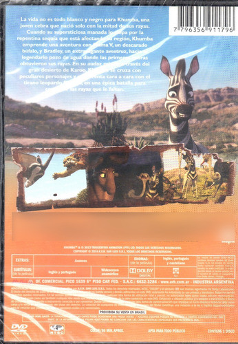 Khumba - Dvd Nuevo Original Cerrado - Mcbmi 1