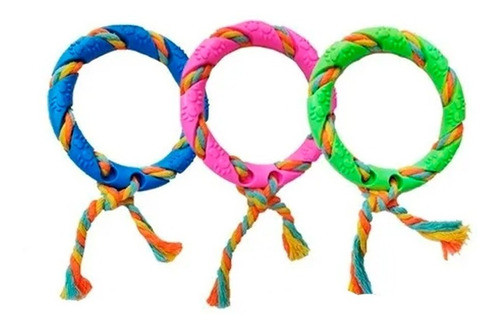 Mordillo Mascotas Aro Juguete Hule Hilo Trenzado Multicolor 0