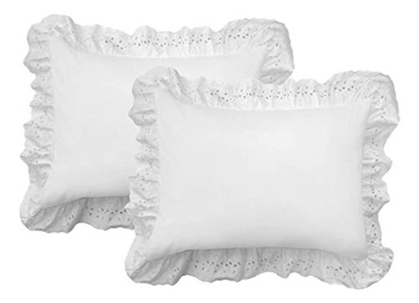 Nuevas Ideas Anilla Volantes Almohada 2 Unidades Sham Algodó 0