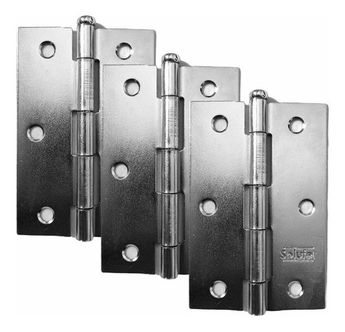 Kit Dobradiças Para Portas Internas 3 1/2 Ferro Zincad 09 Pc 0